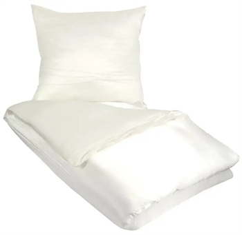 Billede af Dobbelt silke sengetøj 200x220 cm - Hvid - 100% Silke - Butterfly Silk